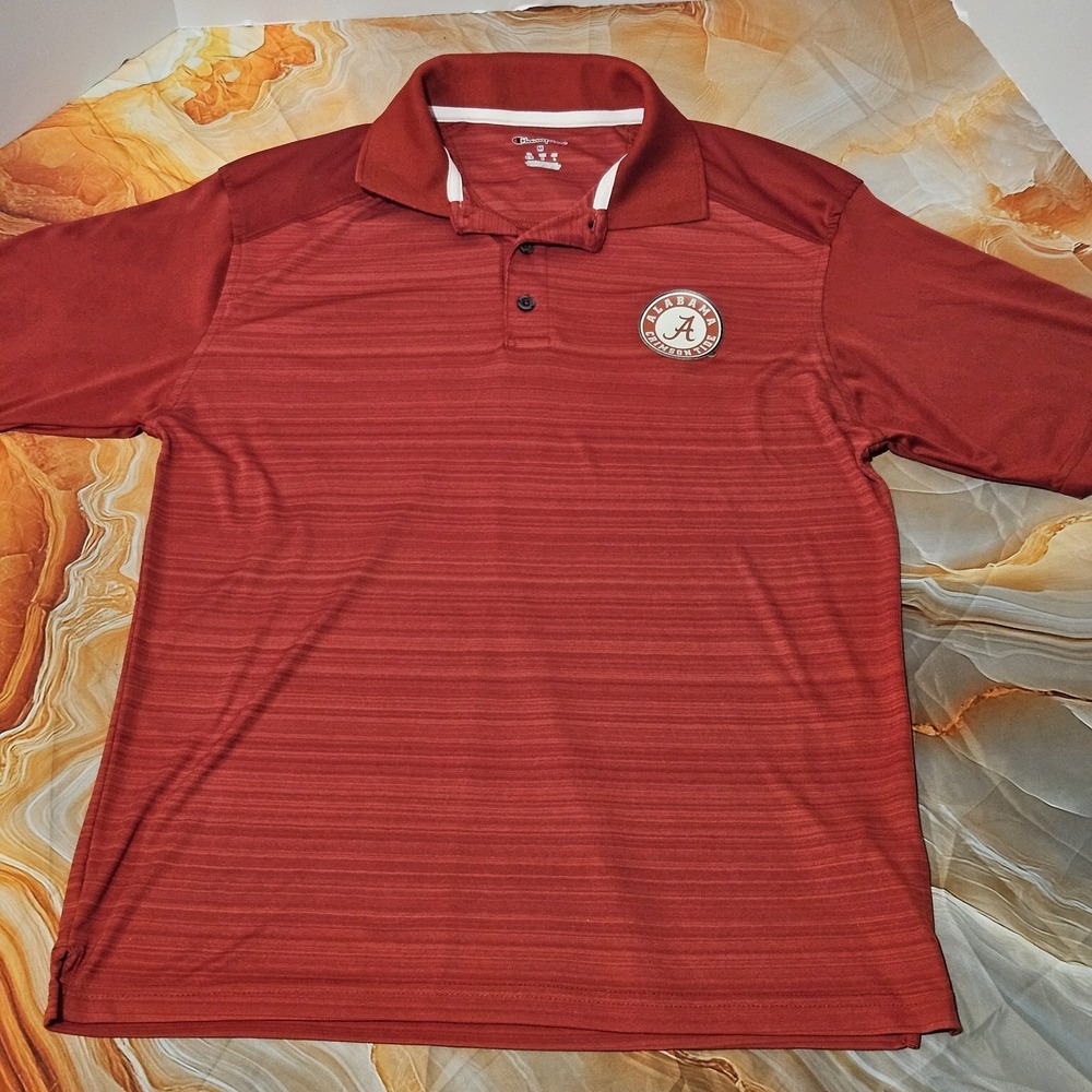 Alabama Crimson Tide Champion Mens Medium Polo Shirt Crimson NCAA Golf